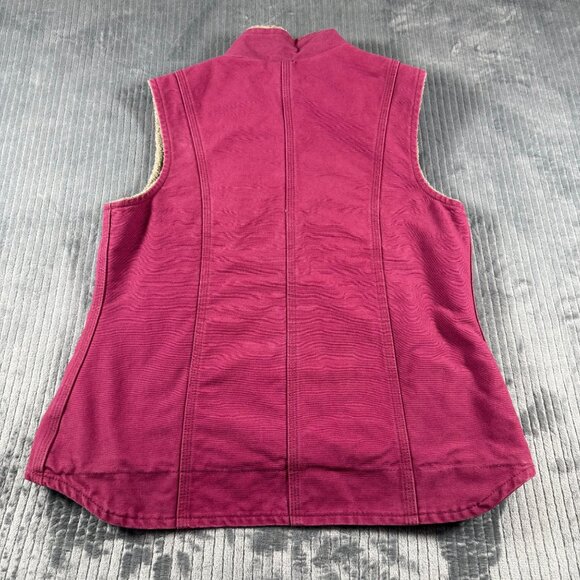 Carhartt Canvas Sherpa Lined Vest Womens Small Purple Pink WV001 648 Y2k - Picture 2 of 6